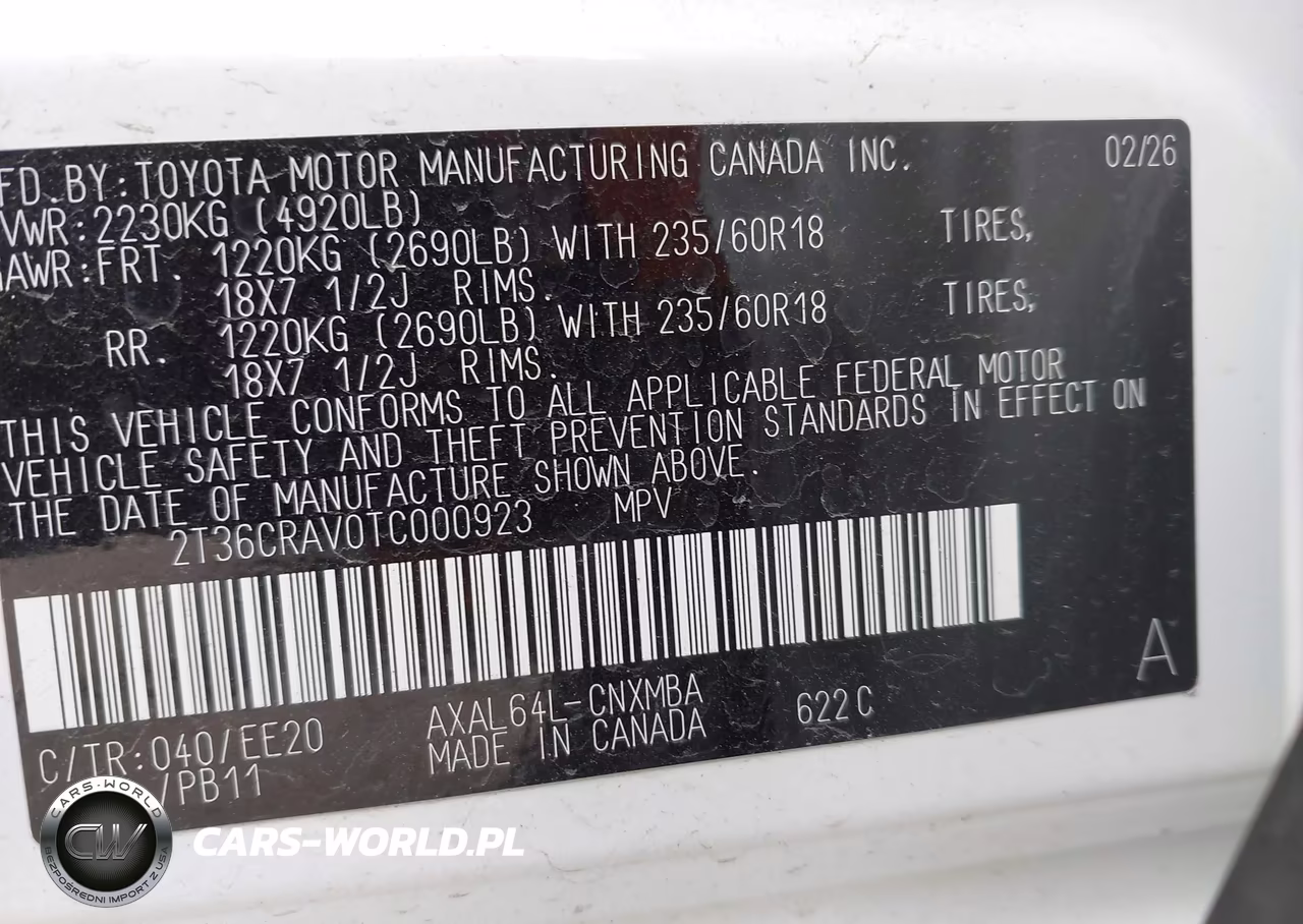 2026 Toyota Rav4 Xle Premium VIN:2T36CRAV0TC000923 - 9