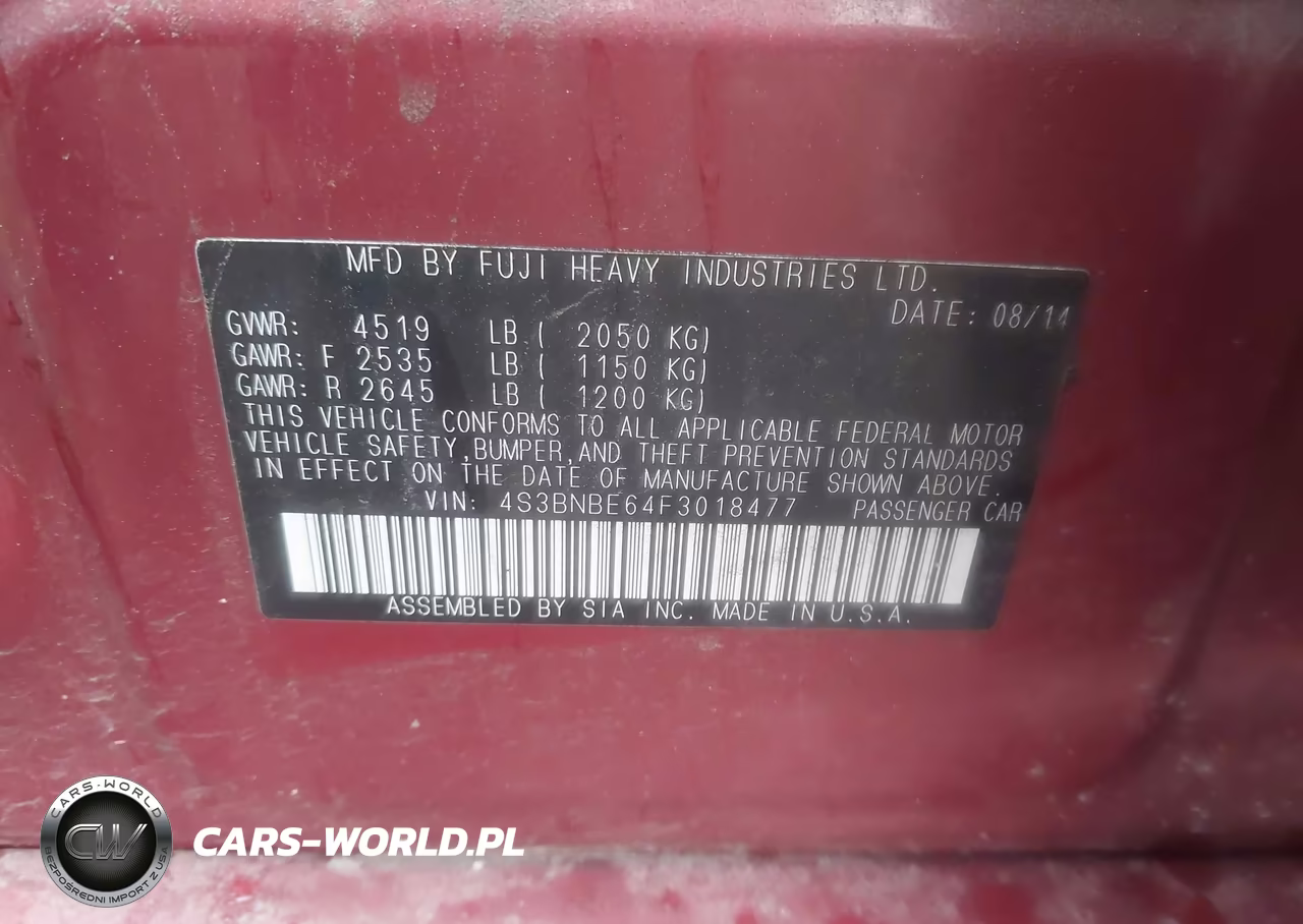2015 Subaru Legacy 2.5I Premium VIN:4S3BNBE64F3018477 - 9