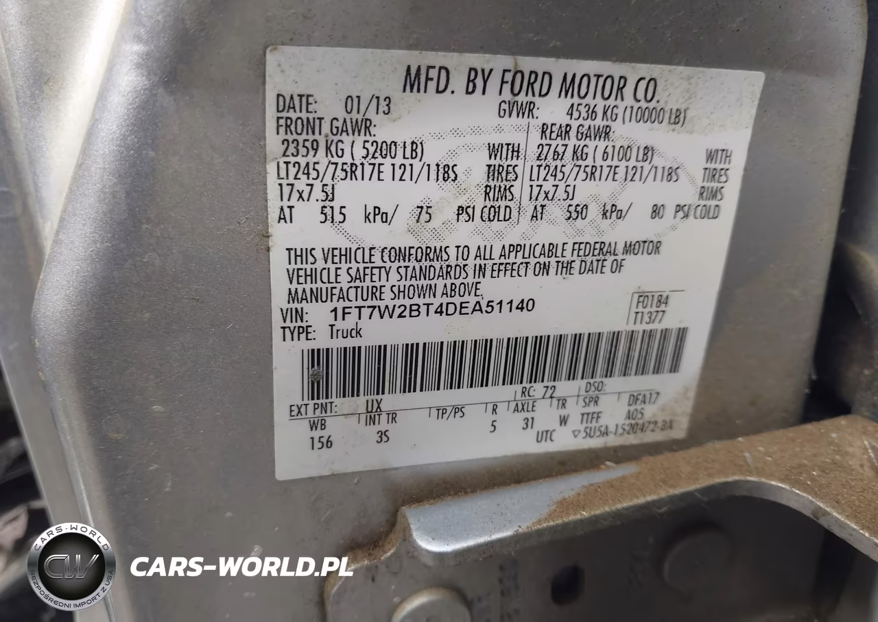2013 Ford F-250 Xlt VIN:1FT7W2BT4DEA51140 - 9