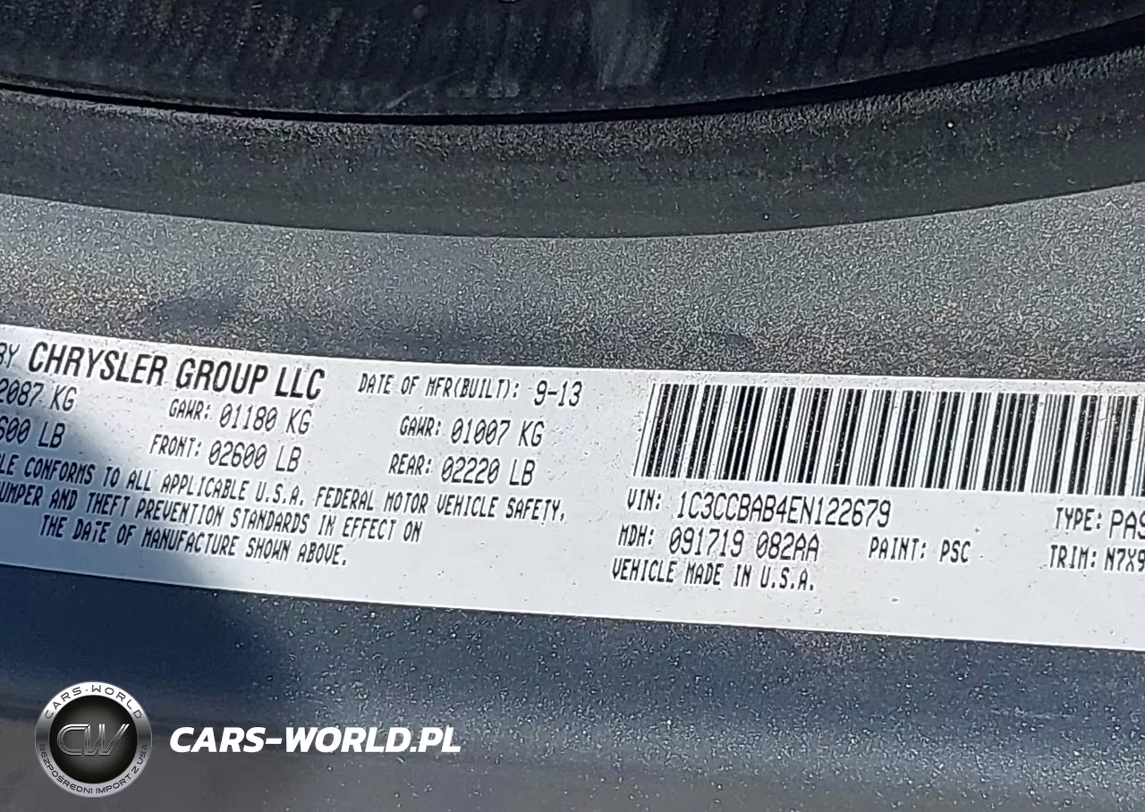 2014 Chrysler 200 Lx VIN:1C3CCBAB4EN122679 - 9