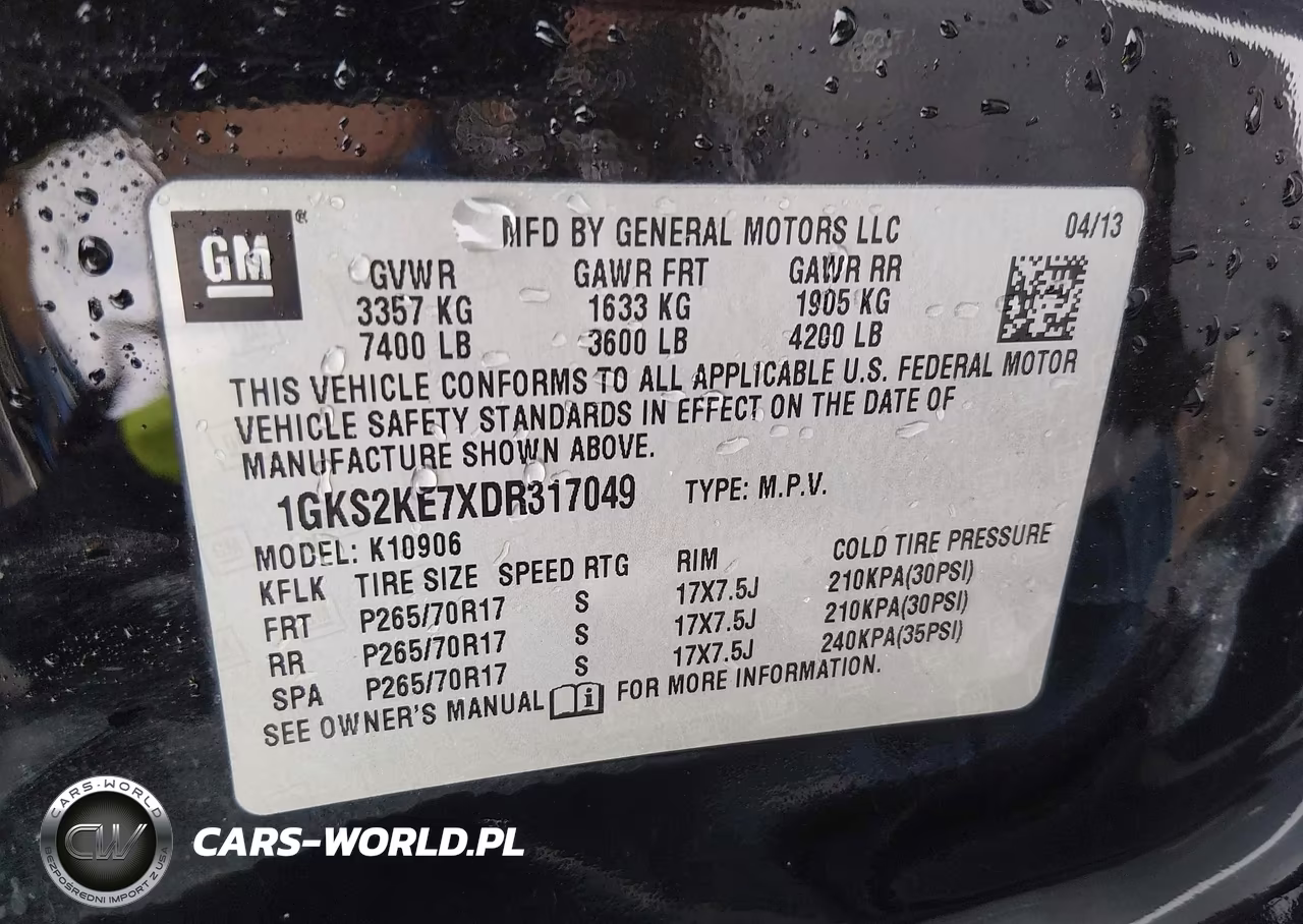 2013 GMC Yukon Xl 1500 Slt VIN:1GKS2KE7XDR317049 - 9