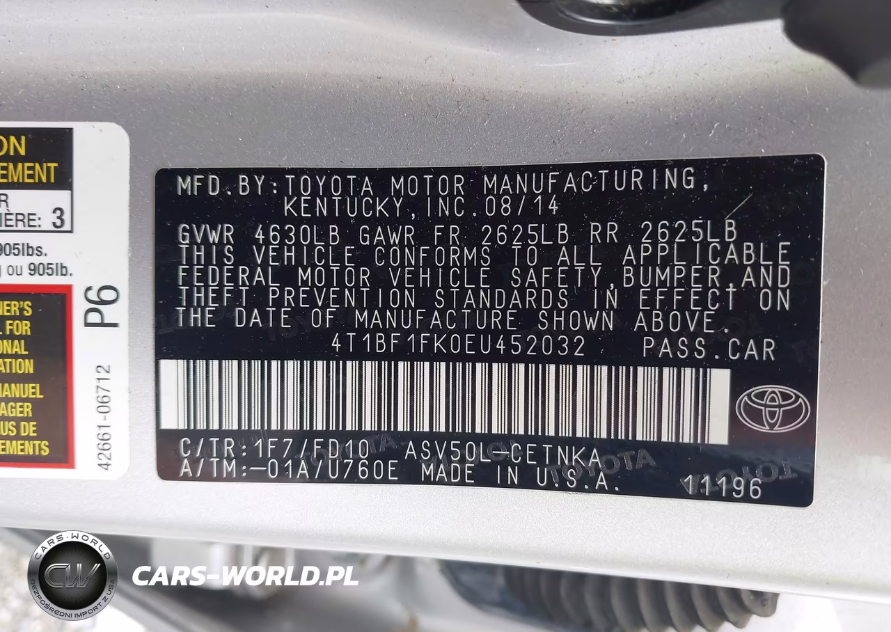 2014 Toyota Camry Le VIN:4T1BF1FK0EU452032 - 9