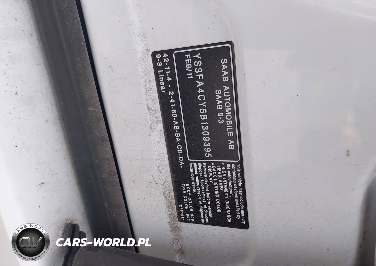 2011 Saab 9-3 Turbo4 VIN:YS3FA4CY6B1309395 - 9