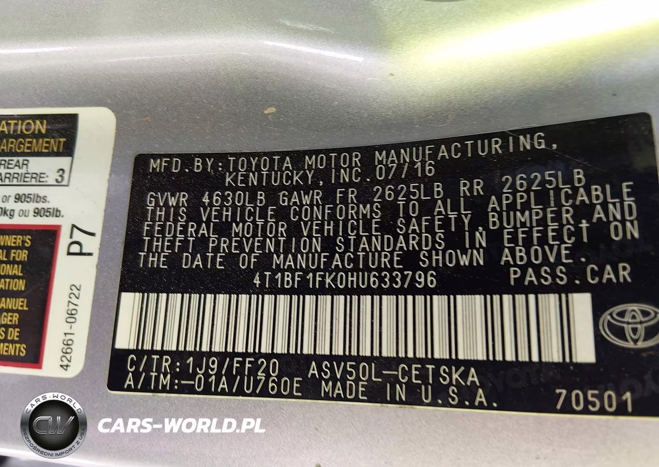 2017 Toyota Camry Se VIN:4T1BF1FK0HU633796 - 9