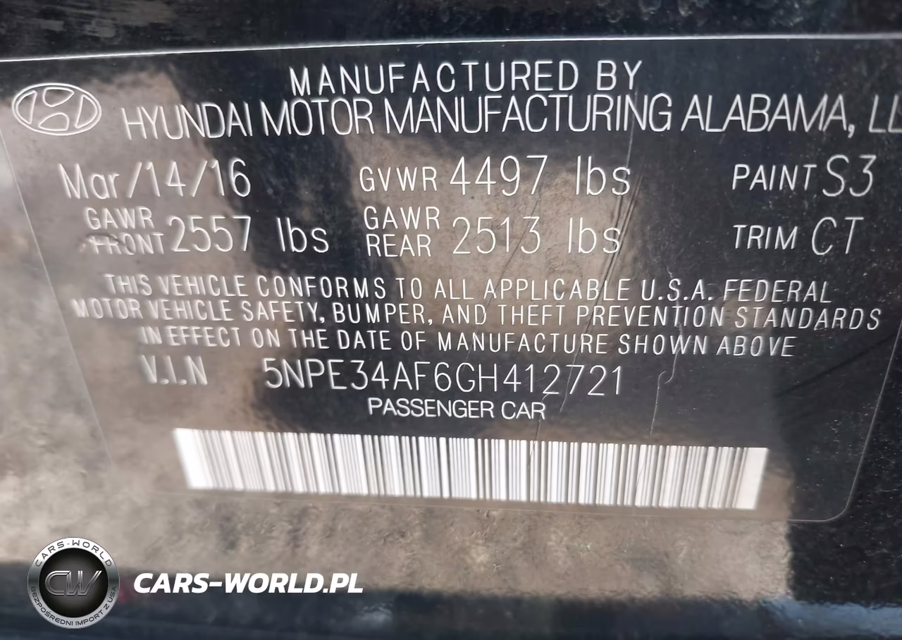 2016 Hyundai Sonata Sport VIN:5NPE34AF6GH412721 - 9