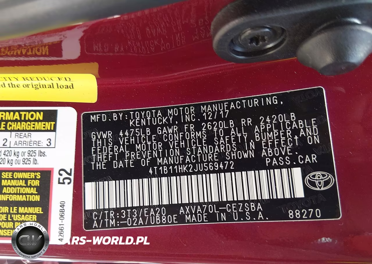 2018 TOYOTA CAMRY SE VIN:4T1B11HK2JU569472 - 9
