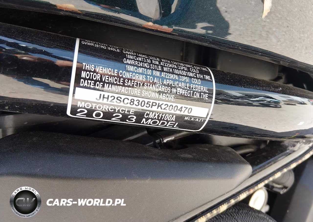 2023 Honda Cmx1100 A VIN:JH2SC8305PK200470 - 10