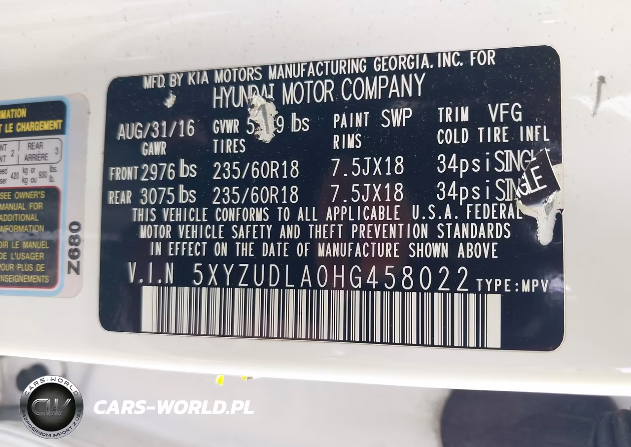 2017 Hyundai Santa Fe Sport 2.0T VIN:5XYZUDLA0HG458022 - 9