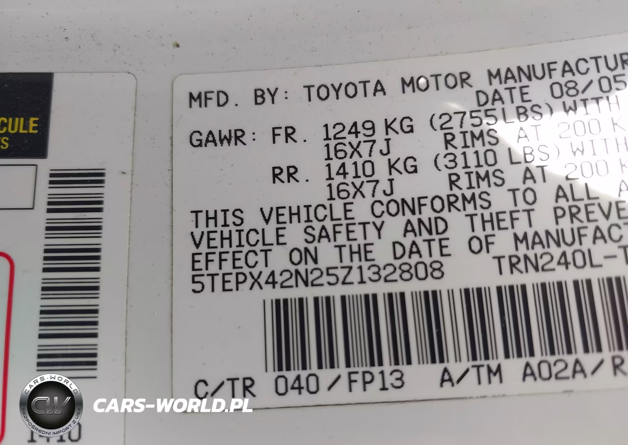 2005 Toyota Tacoma VIN:5TEPX42N25Z132808 - 9