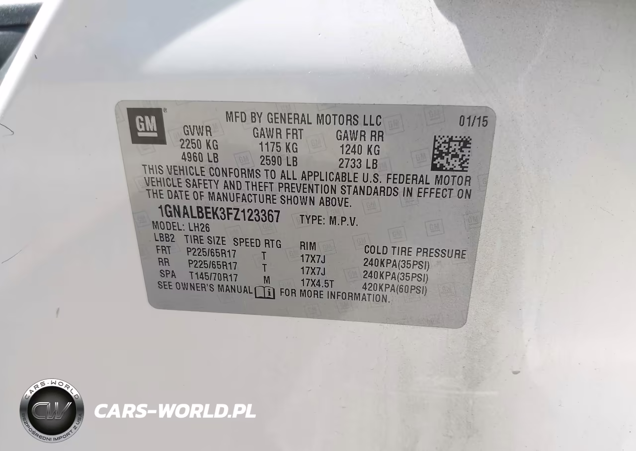2015 Chevrolet Equinox Lt VIN:1GNALBEK3FZ123367 - 9