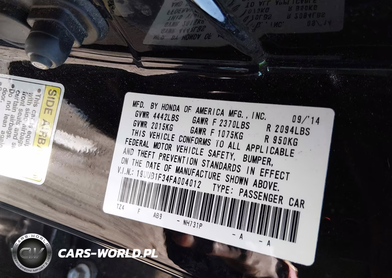 2015 Acura Tlx VIN:19UUB1F34FA004012 - 9