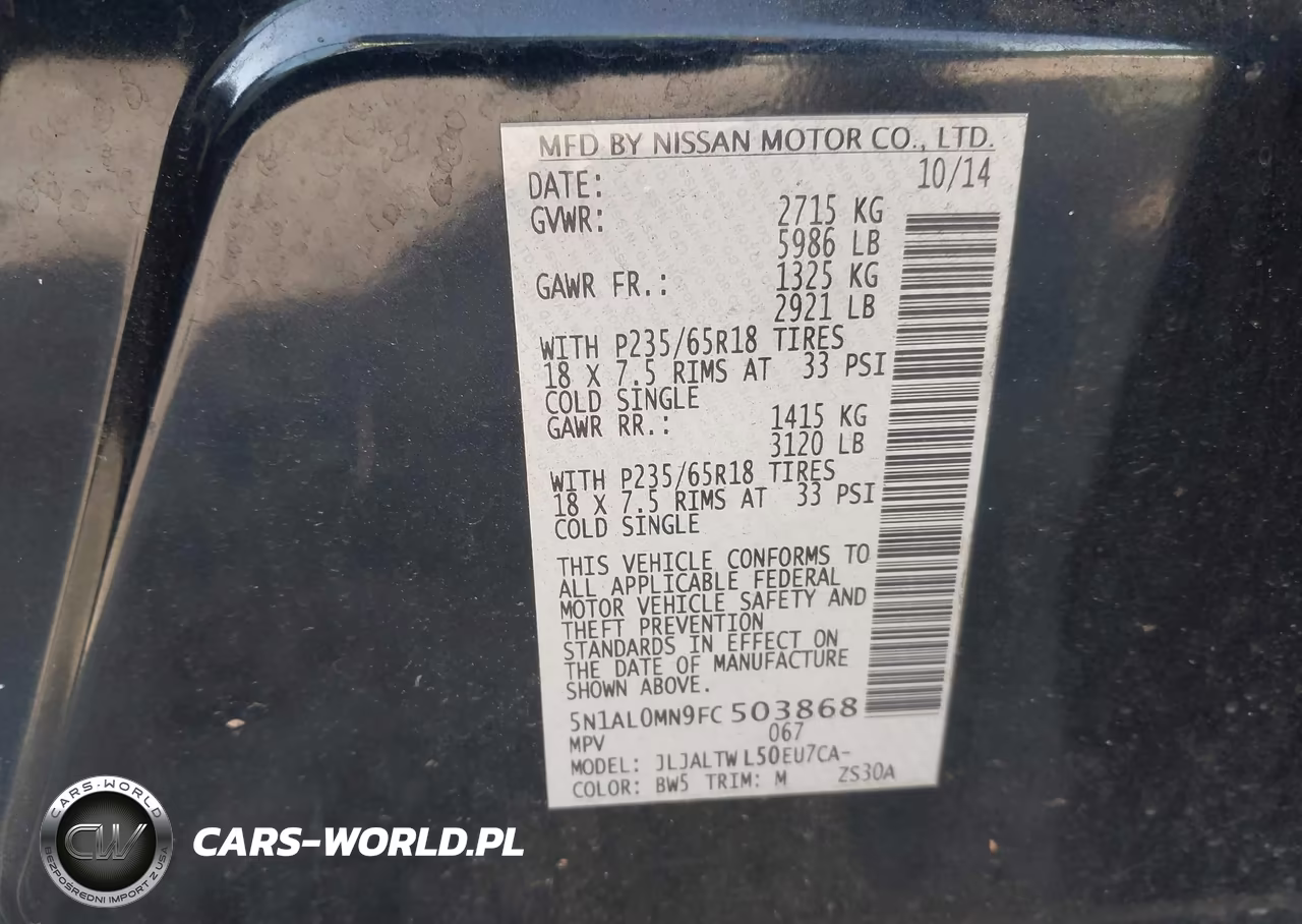 2015 Infiniti Qx60 VIN:5N1AL0MN9FC503868 - 9