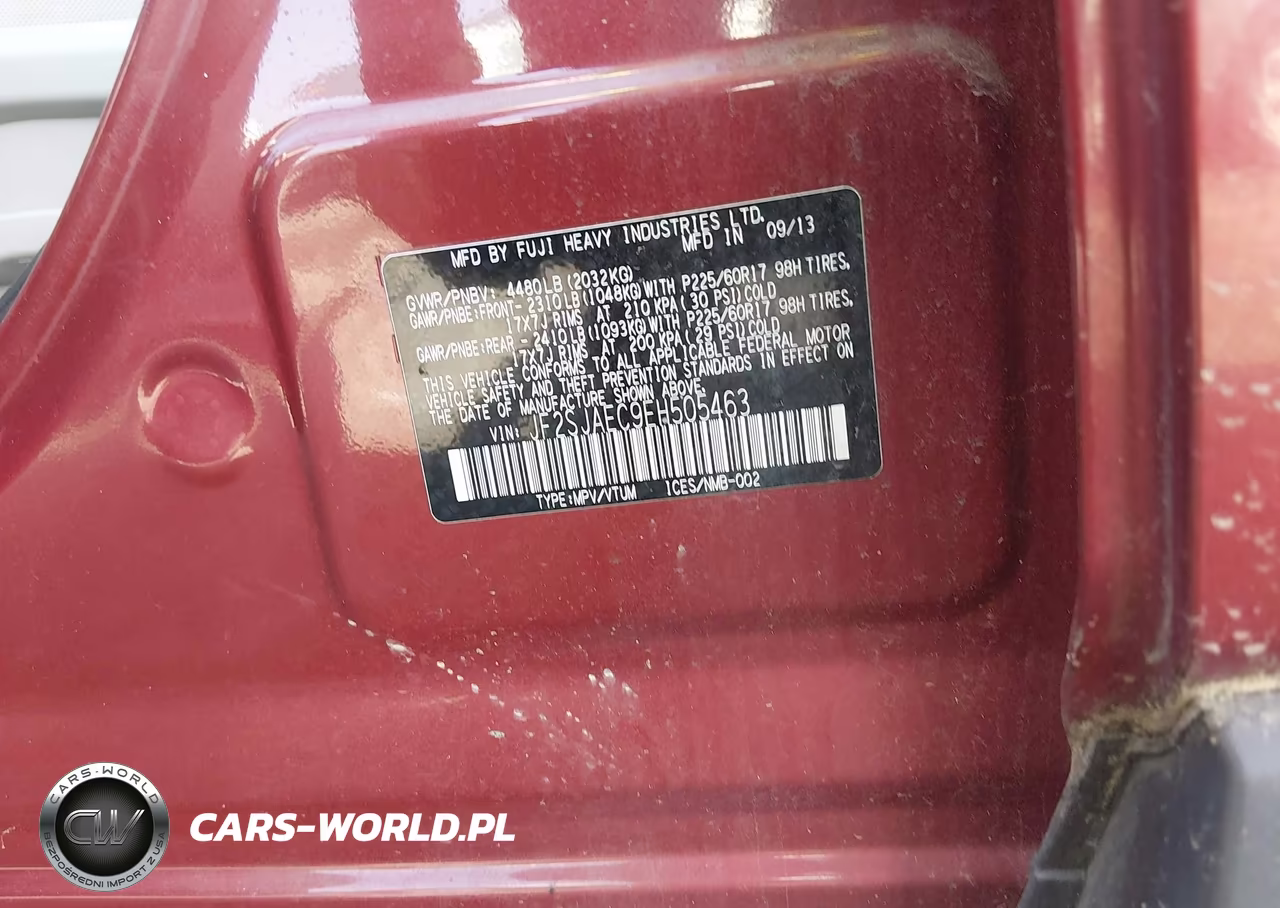 2014 Subaru Forester 2.5I Premium VIN:JF2SJAEC9EH505463 - 9