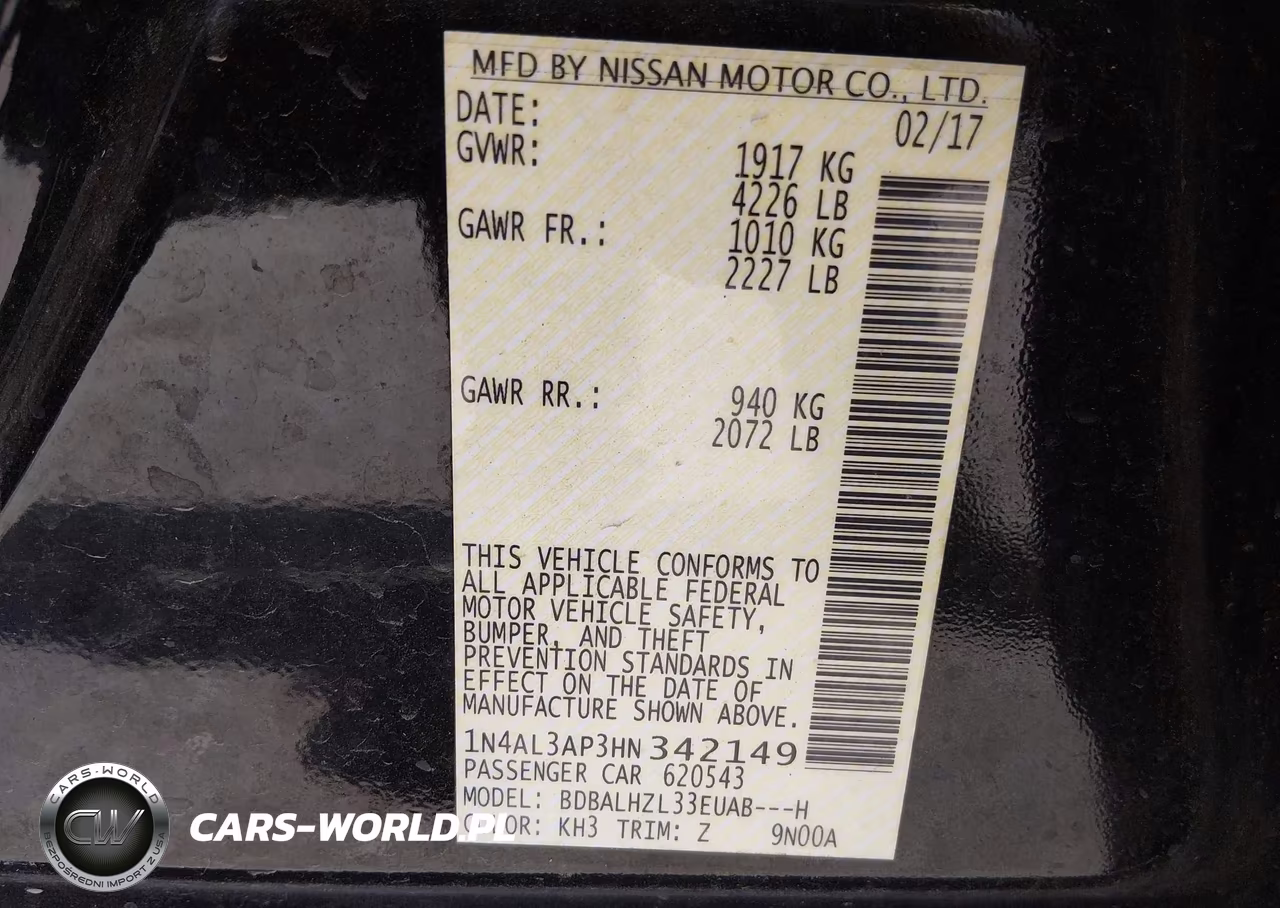 2017 Nissan Altima 2.5 Sr VIN:1N4AL3AP3HN342149 - 9