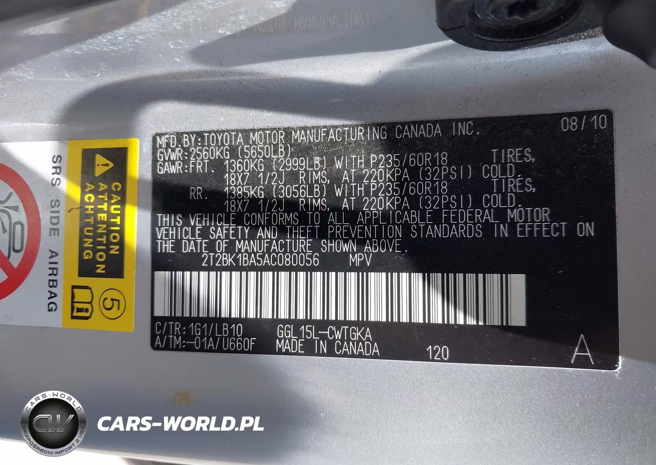 2010 Lexus Rx 350 VIN:2T2BK1BA5AC080056 - 9