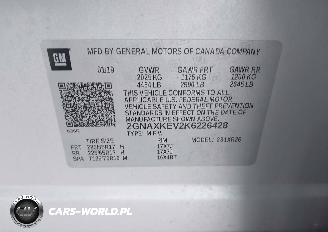 2019 Chevrolet Equinox Lt VIN:2GNAXKEV2K6226428 - 9