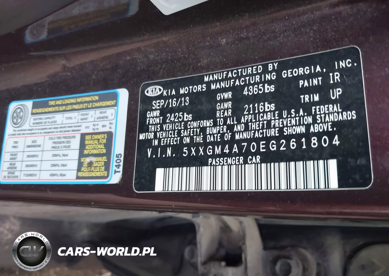 2014 Kia Optima Lx VIN:5XXGM4A70EG261804 - 9