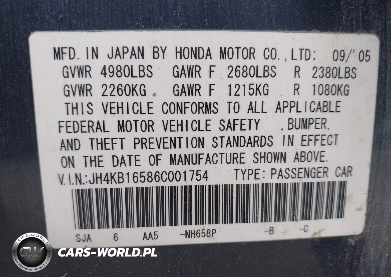 2006 Acura Rl 3.5 VIN:JH4KB16586C001754 - 9