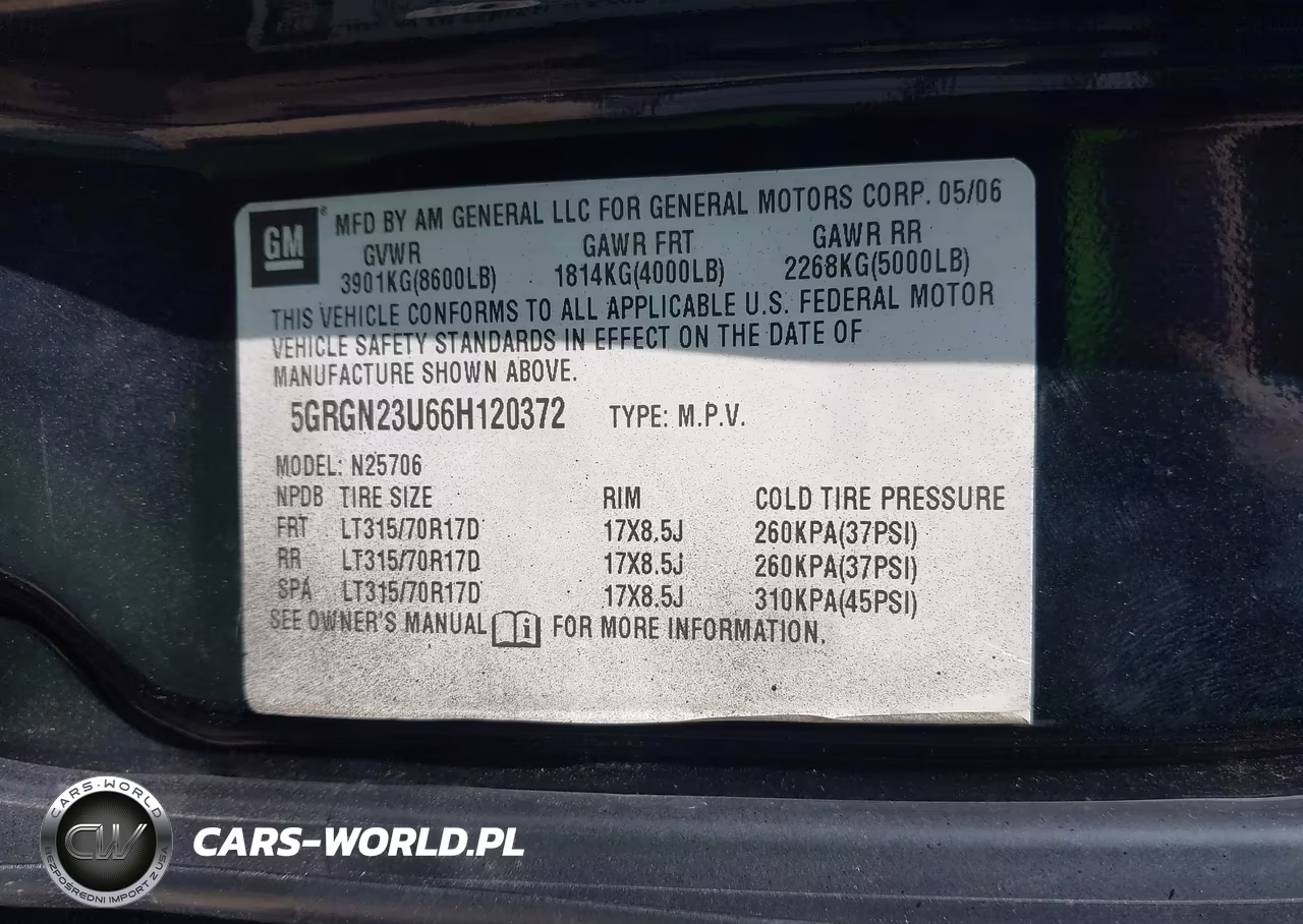 2006 Hummer H2 Suv VIN:5GRGN23U66H120372 - 9
