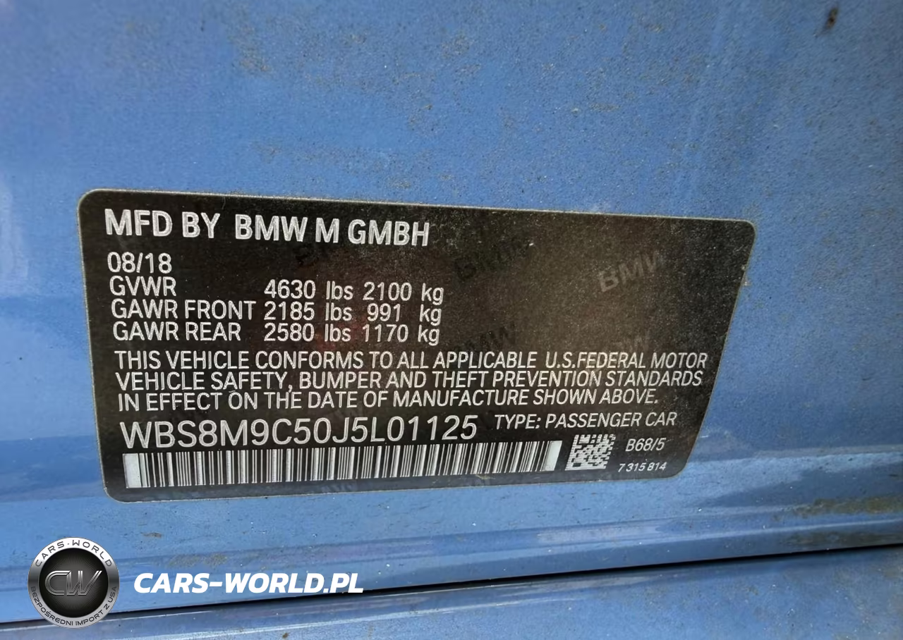 2018 BMW M3 VIN:WBS8M9C50J5L01125 - 9