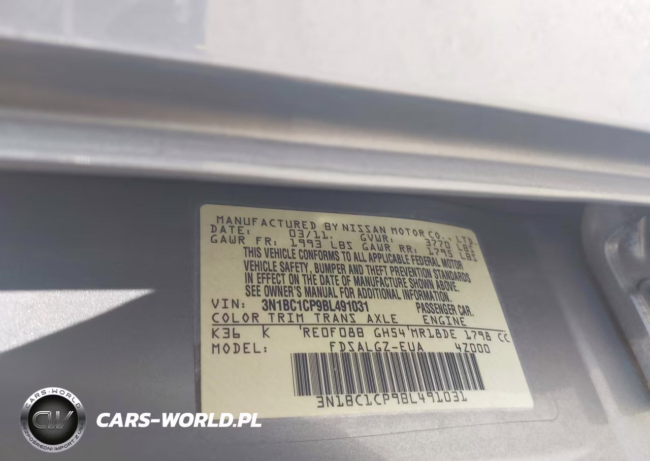 2011 Nissan Versa 1.8Sl VIN:3N1BC1CP9BL491031 - 9