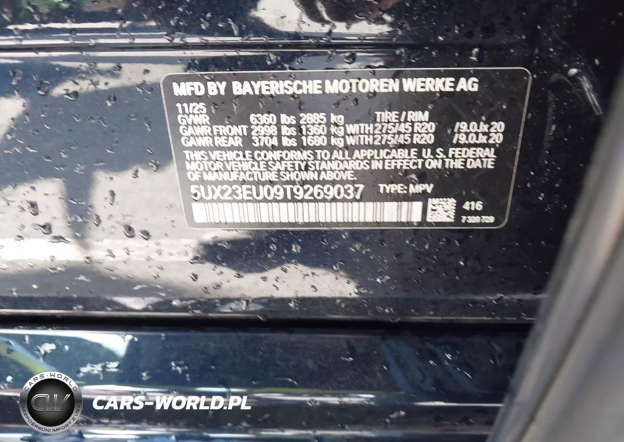 2026 BMW X5 xDrive40I VIN:5UX23EU09T9269037 - 9