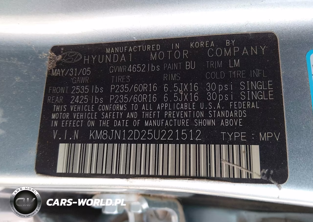 2005 Hyundai Tucson Gls-Lx VIN:KM8JN12D25U221512 - 9