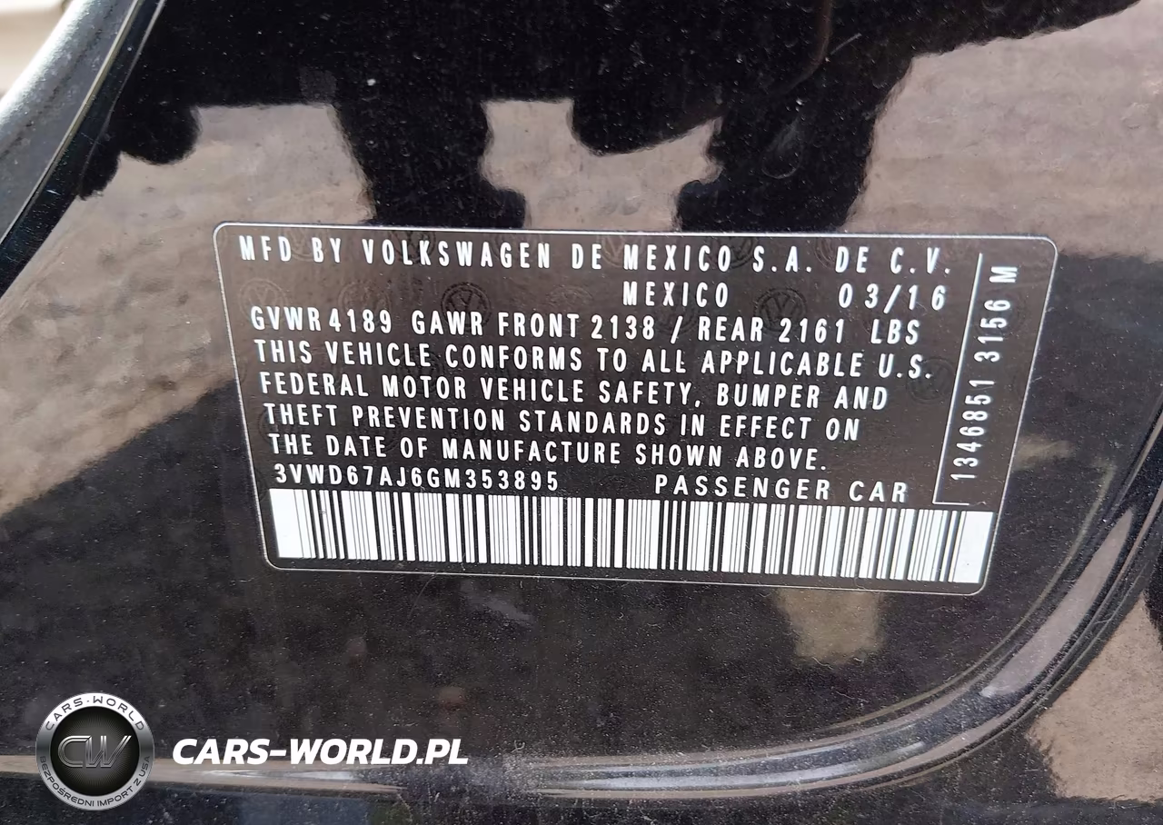2016 Volkswagen Jetta 1.4T Se VIN:3VWD67AJ6GM353895 - 9