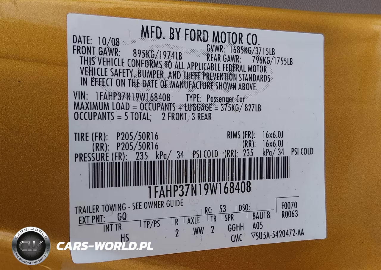 2009 Ford Focus Sel VIN:1FAHP37N19W168408 - 9