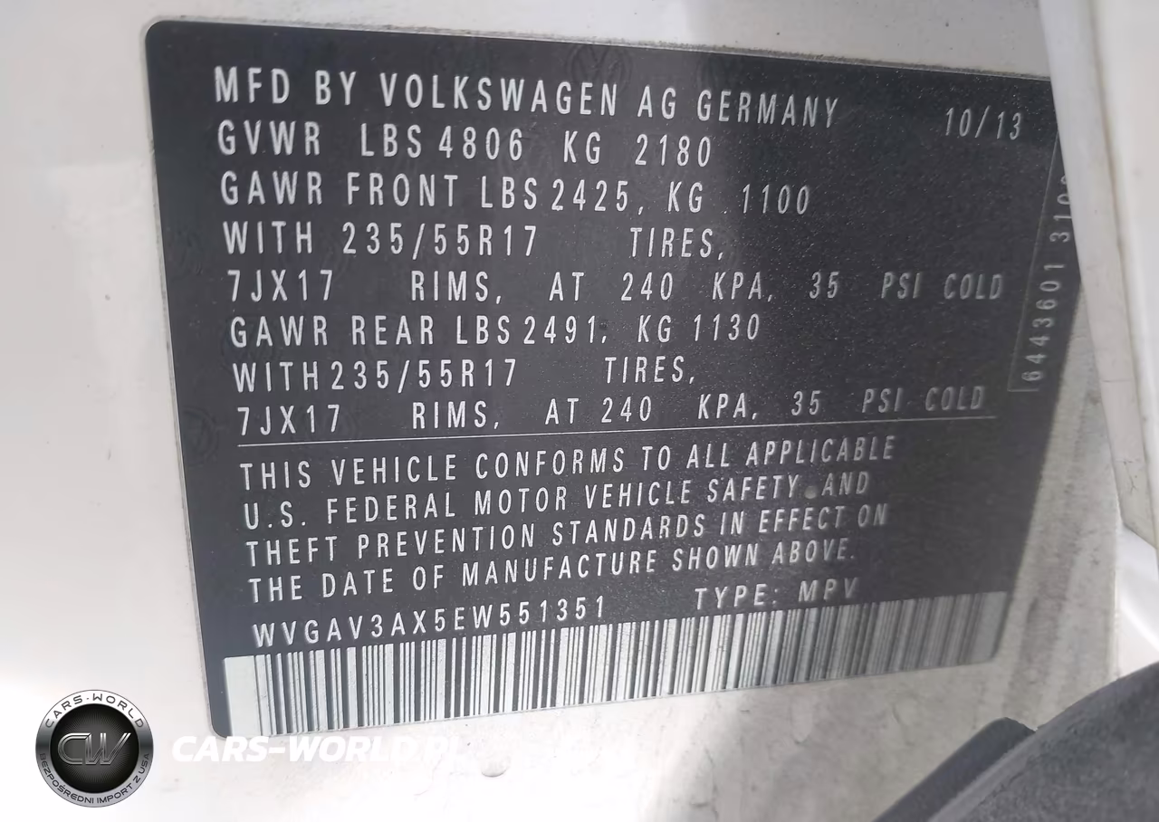 2014 Volkswagen Tiguan Se VIN:WVGAV3AX5EW551351 - 9