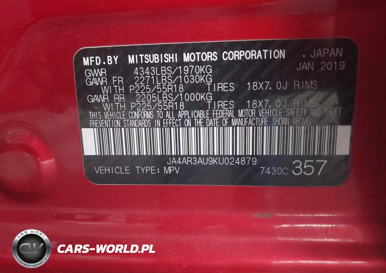 2019 Mitsubishi Outlander Sport 2.0 Le VIN:JA4AR3AU9KU024879 - 9
