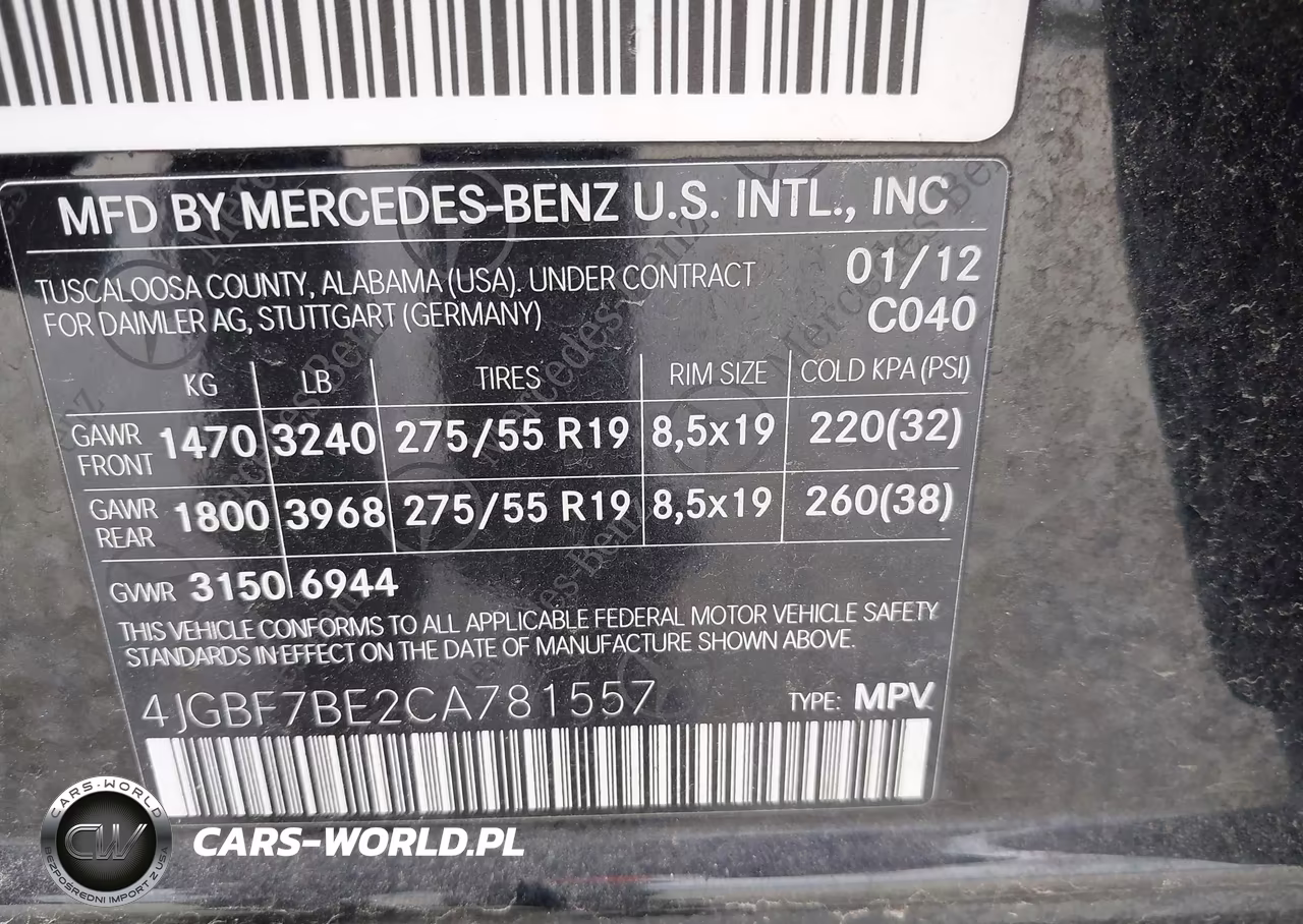 2012 Mercedes-Benz Gl 450 4Matic VIN:4JGBF7BE2CA781557 - 9