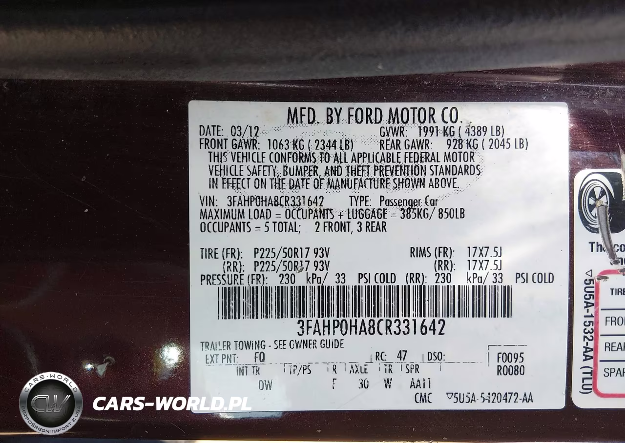 2012 Ford Fusion Se VIN:3FAHP0HA8CR331642 - 9