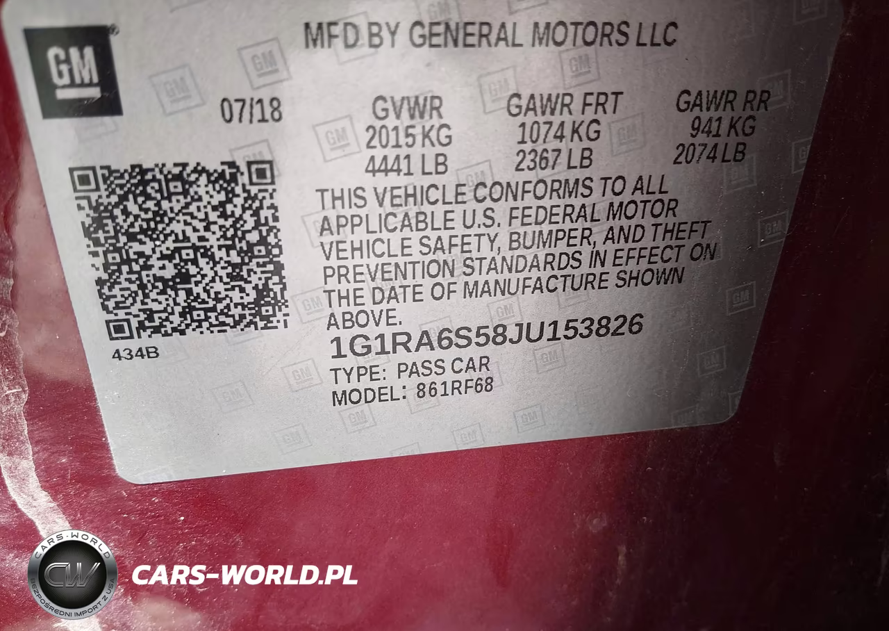 2018 Chevrolet Volt Lt VIN:1G1RA6S58JU153826 - 9