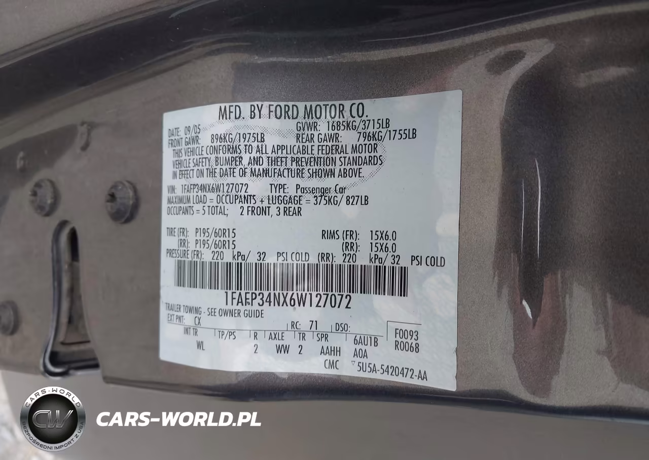 2006 Ford Focus Zx4 VIN:1FAFP34NX6W127072 - 9