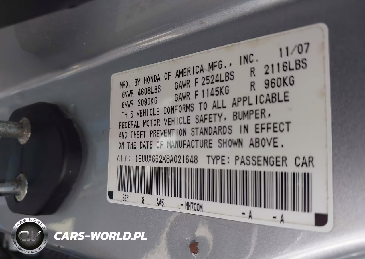 2008 Acura Tl 3.2 VIN:19UUA662X8A021648 - 9