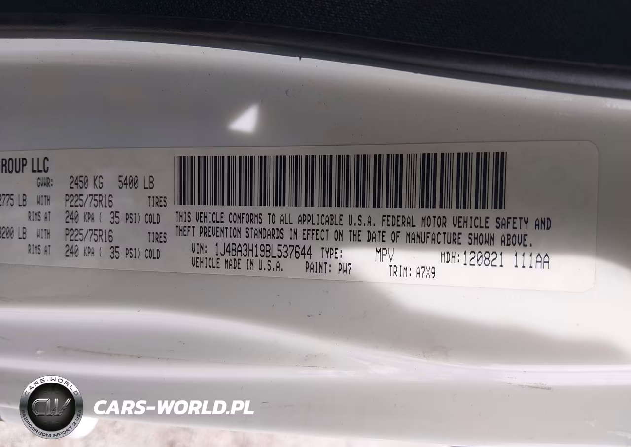 2011 Jeep Wrangler Unlimited Sport VIN:1J4BA3H19BL537644 - 9