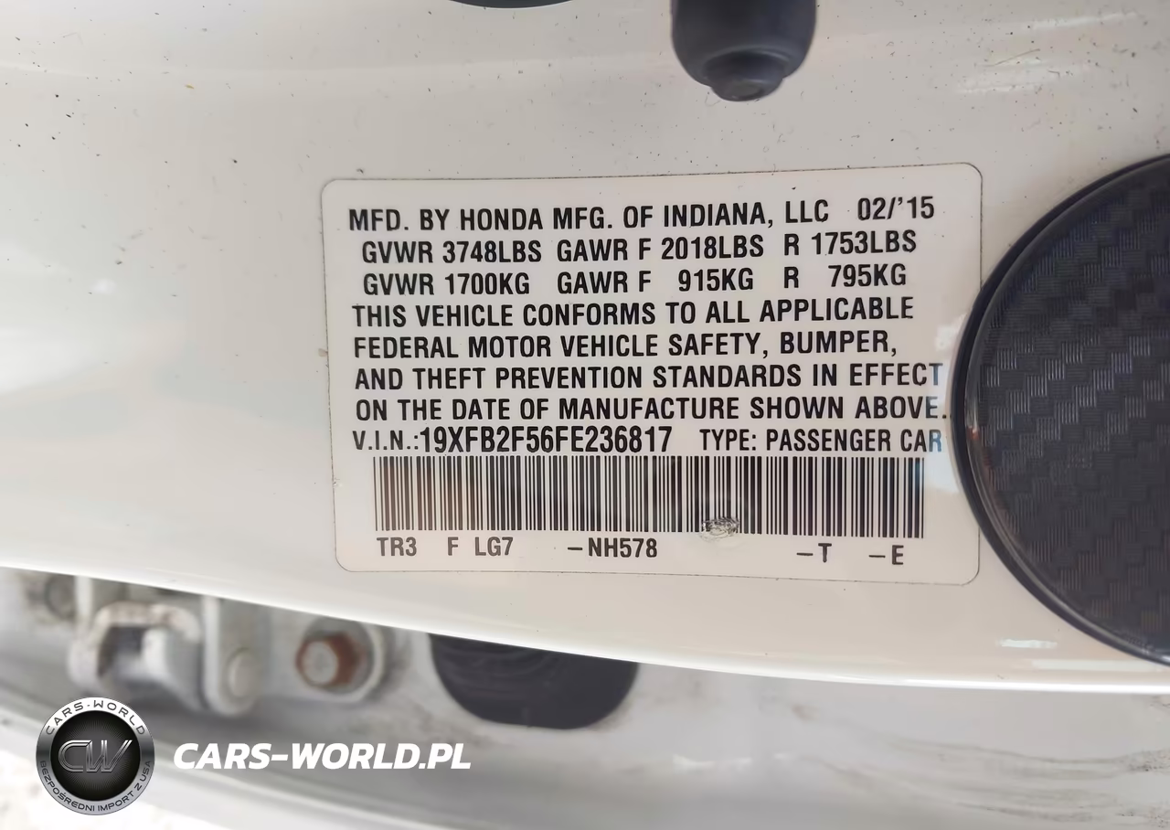 2015 Honda Civic Lx VIN:19XFB2F56FE236817 - 9