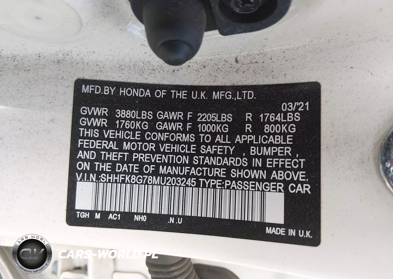 2021 Honda Civic Type R Touring VIN:SHHFK8G78MU203245 - 9