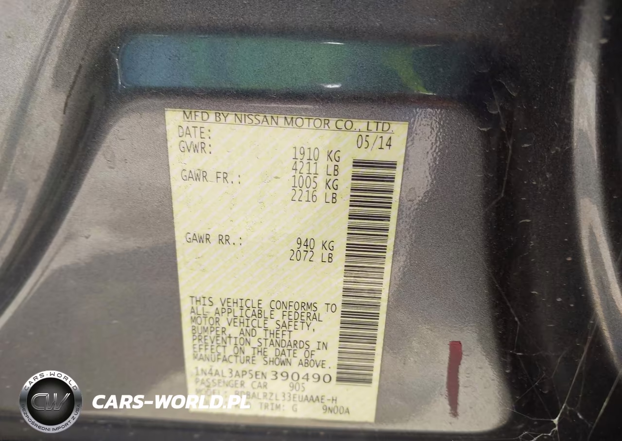 2014 Nissan Altima 2.5 S VIN:1N4AL3AP5EN390490 - 9