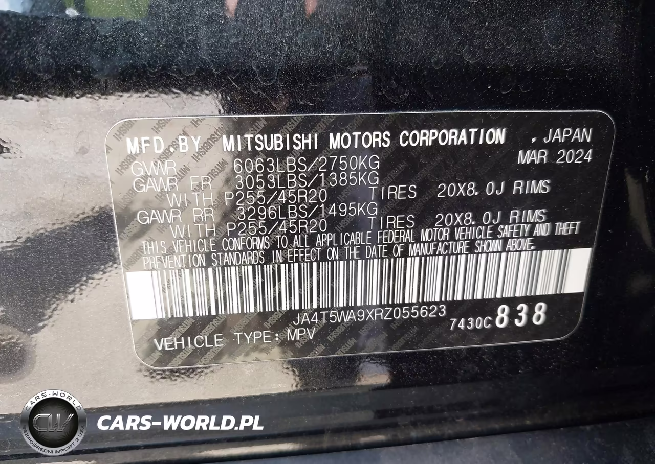 2024 Mitsubishi Outlander Phev Sel S-Awc VIN:JA4T5WA9XRZ055623 - 9