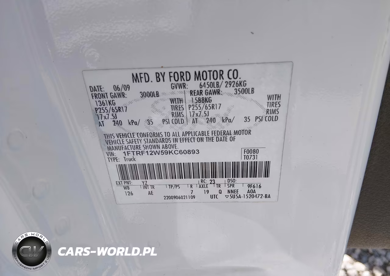 2009 Ford F-150 Stx-Xl-Xl W-Midbox Prep-Xlt-Xlt W-Midbox Prep VIN:1FTRF12W59KC60893 - 9