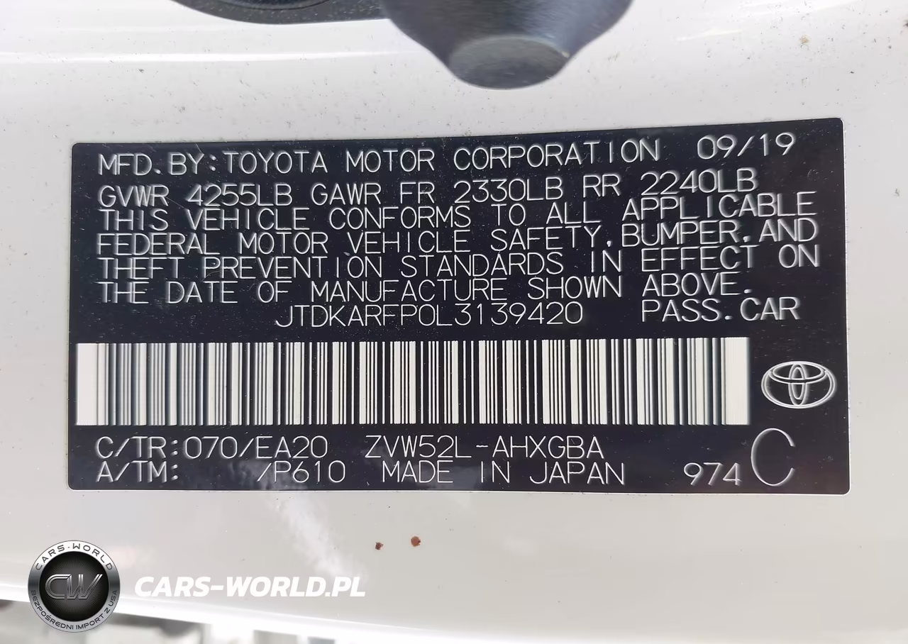 2020 Toyota Prius Prime Xle VIN:JTDKARFP0L3139420 - 9