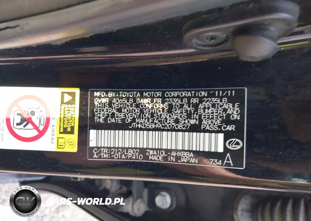 2012 Lexus Ct 200H Premium VIN:JTHKD5BH9C2070827 - 9