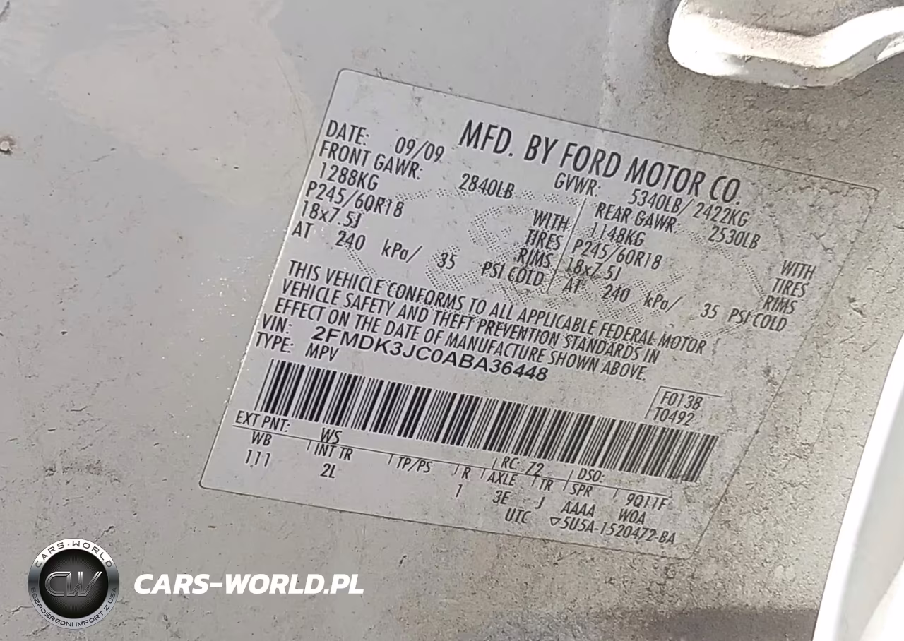 2010 Ford Edge Sel VIN:2FMDK3JC0ABA36448 - 9
