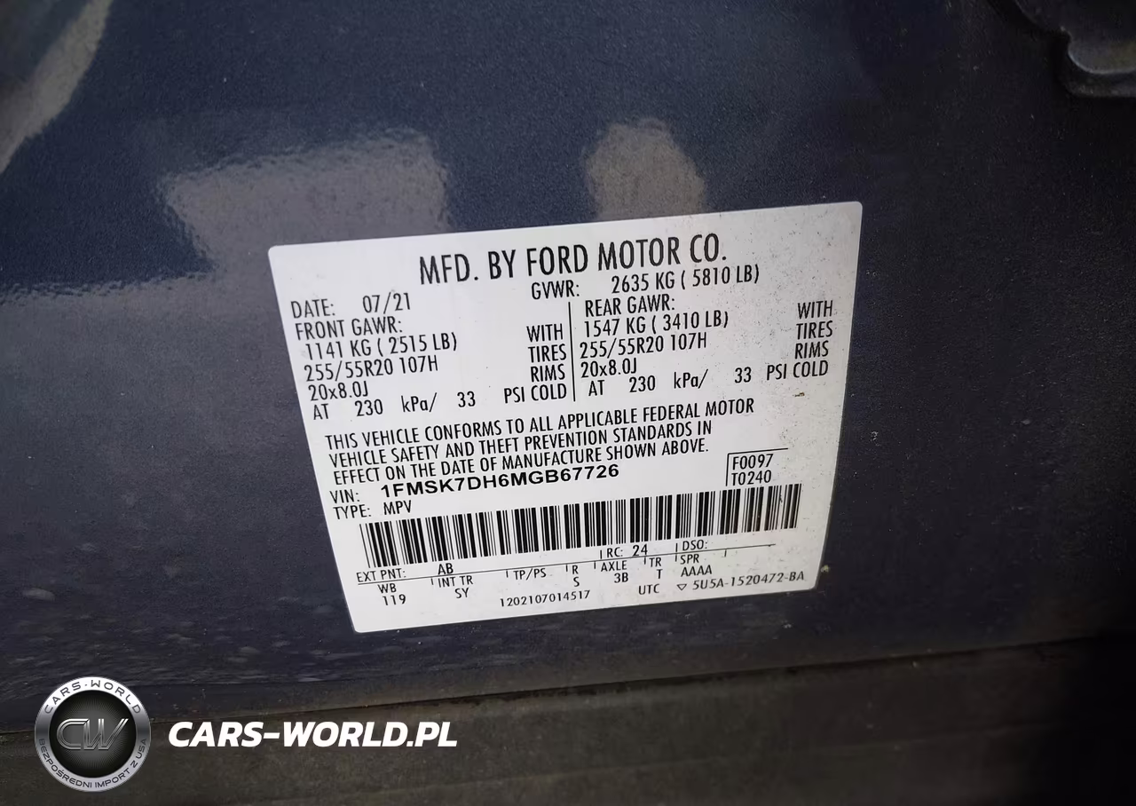 2021 Ford Explorer Xlt VIN:1FMSK7DH6MGB67726 - 9