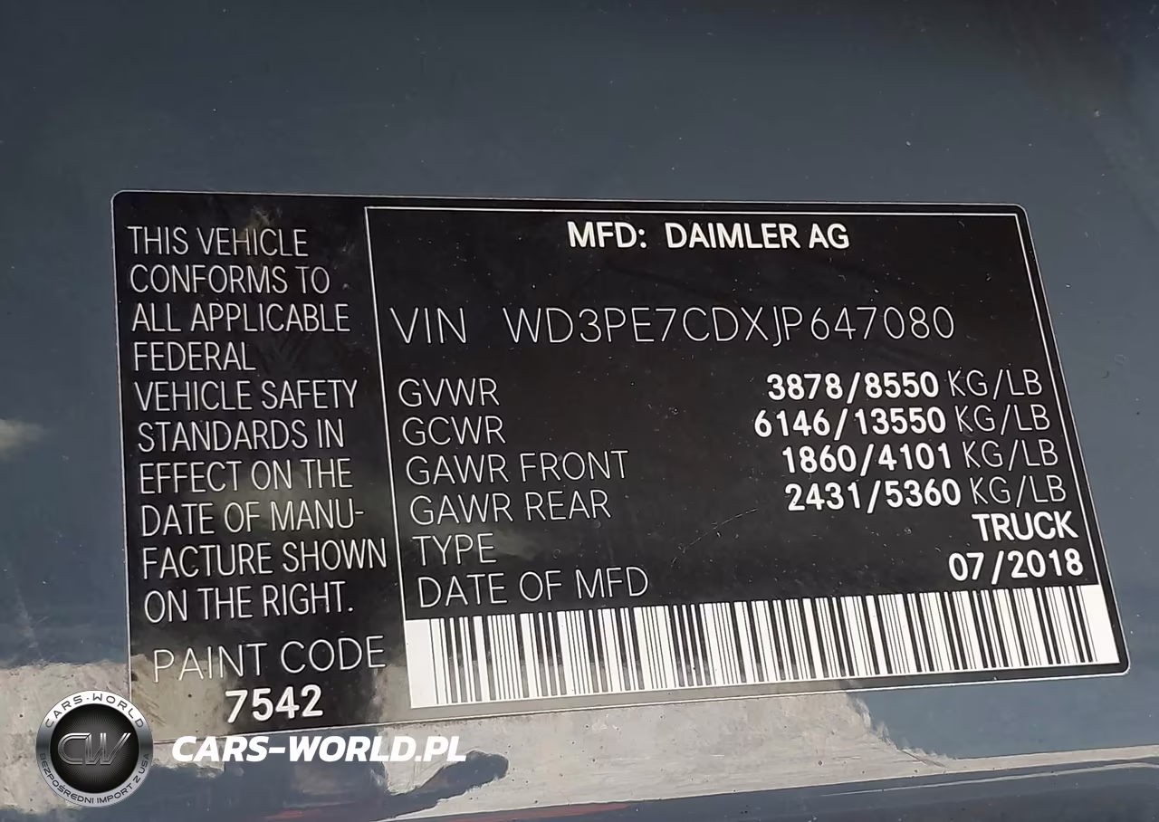 2018 Mercedes-Benz Sprinter 2500 Standard Roof V6 VIN:WD3PE7CDXJP647080 - 9
