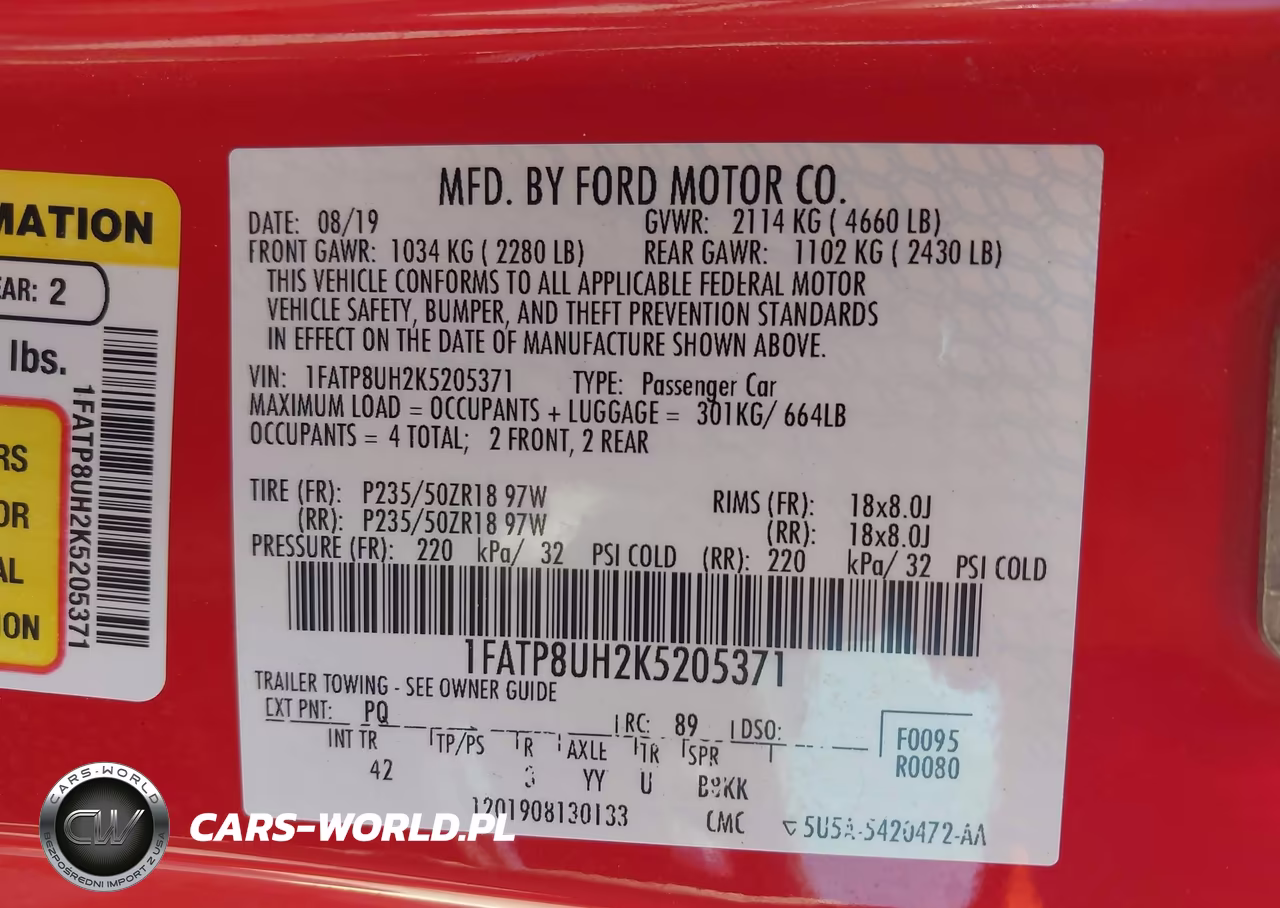 2019 Ford Mustang Ecoboost Premium VIN:1FATP8UH2K5205371 - 9