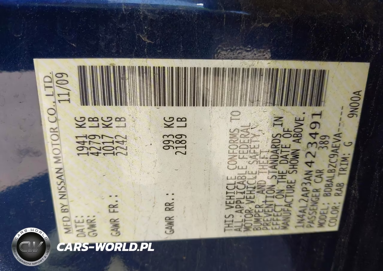 2010 Nissan Altima 2.5 S VIN:1N4AL2AP3AN423491 - 9
