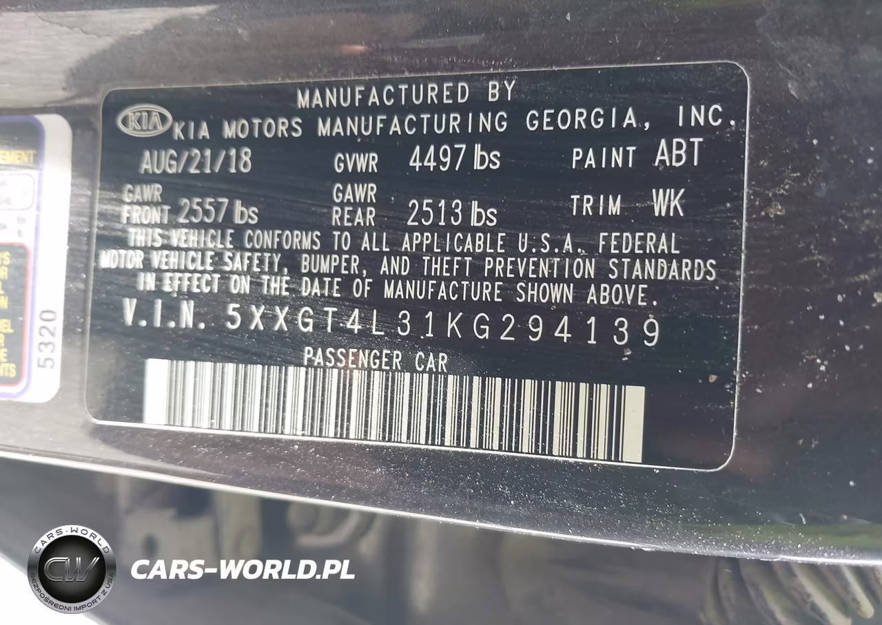 2019 Kia Optima S VIN:5XXGT4L31KG294139 - 9